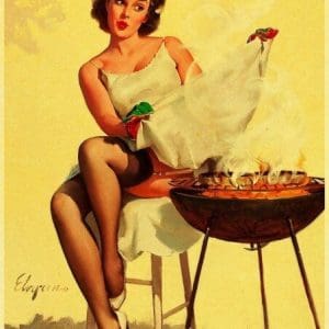Affiche Vintage Elvgren Barbecue - Louise Vintage