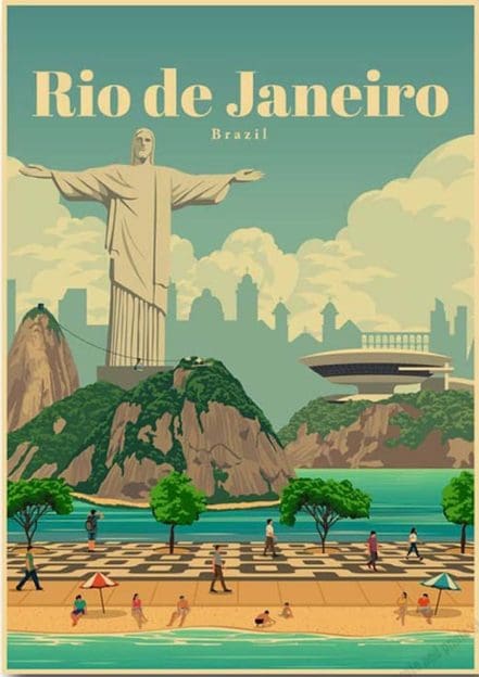 Plan De La Ville De Rio De Janeiro Au Brésil Dans Un Style Rétro