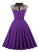 Année 50 Femme Robe Violette - Louise Vintage