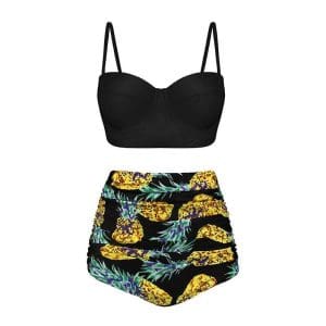 Bikini Taille Haute Vintage Ananas - Louise Vintage