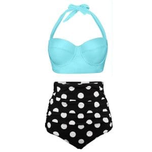 Bikini Taille Haute Vintage Bleu ciel - Louise Vintage