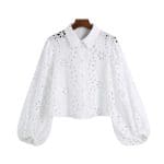 Chemisier Blanc Vintage Manches Bouffantes - Louise Vintage