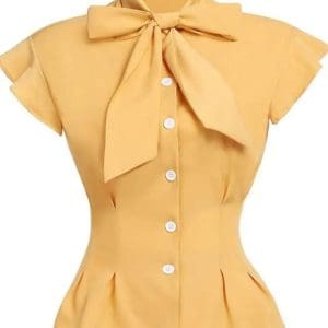 Chemisier Vintage Femme Epoque Jaune - Louise Vintage