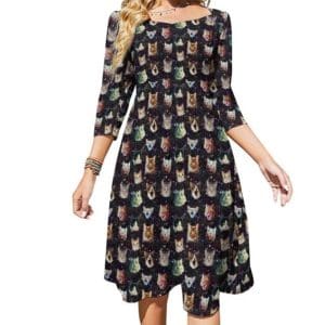 Femme Robe Année 70 Vintage Imprimée - Louise Vintage