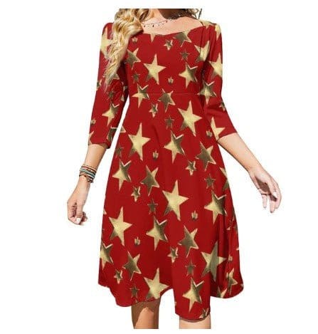 Femme Robe Année 70 Vintage Rouge - Louise Vintage