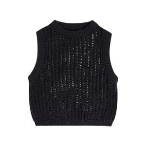 Gros Pull Sans Manche Vintage Noir - Louise Vintage