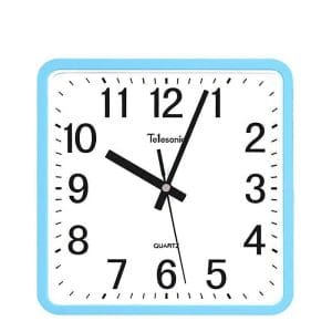 Horloge Murale Vintage Carrée Bleue Silencieuse - Louise Vintage