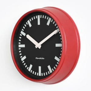 Horloge Murale Vintage Gare Rouge et Noire - Louise Vintage