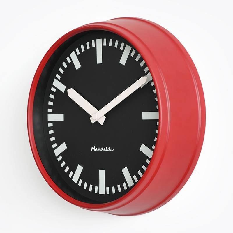 Horloge Murale Vintage Gare Rouge et Noire - Louise Vintage