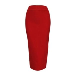 Jupe Crayon Elastique Vintage Rouge - Louise Vintage
