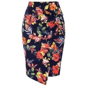 Jupe Crayon Vintage Moulante Noir Rose - Louise Vintage