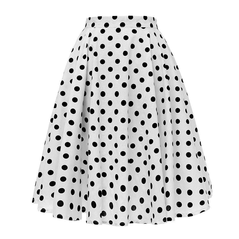 Jupe Vintage Blanc Pois - Louise Vintage