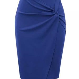 Jupe Vintage Crayon Taille Haute Marine - Louise Vintage