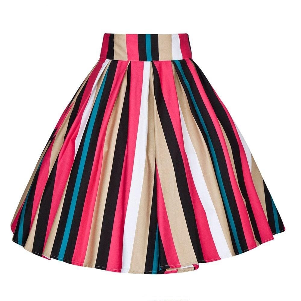 Jupe Vintage Grande Taille Rayée - Louise Vintage