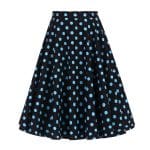Jupe Vintage Noire Pois Bleus - Louise Vintage