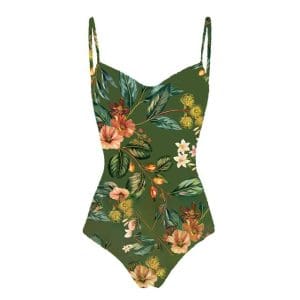 Maillot de Bain Ligne Vintage Vert - Louise Vintage