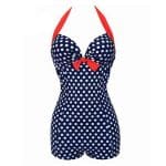 Maillot de Bain une Piece Vintage Bleu Pois - Louise Vintage