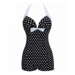 Maillot de Bain une Piece Vintage Noir Pois - Louise Vintage