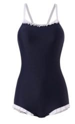 Maillot de Bain Vintage 1 Pièce Bleu Gris - Louise Vintage