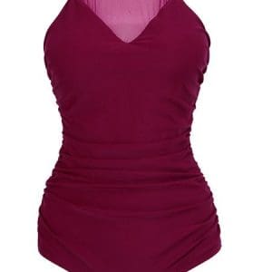 Maillot de Bain Vintage Grande Taille avec Jupette Violet - Louise Vintage