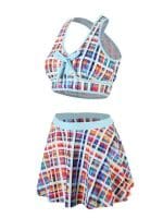 Maillot de Bain Vintage Jupe Bleu Rayé - Louise Vintage