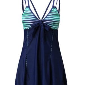 Maillot de Bain Vintage Jupe Marine Rayé - Louise Vintage