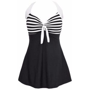 Maillot de Bain Vintage Jupe Noir et Blanc - Louise Vintage