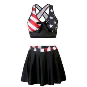 Maillot de Bain Vintage Jupe Noir Rayé - Louise Vintage