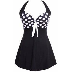 Maillot de Bain Vintage Jupe Noire Pois - Louise Vintage