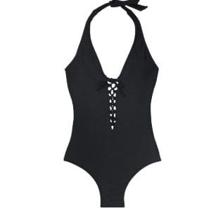 Maillot de Bain Vintage Noir à Lacets - Louise Vintage