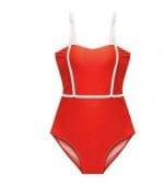 Maillot de Bain Vintage Rouge à Lacets - Louise Vintage