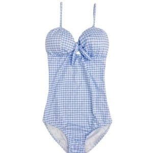 Maillot de Bain Vintage une Piece Bleu Carreaux - Louise Vintage
