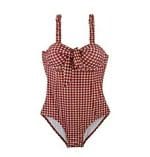 Maillot de Bain Vintage une Piece Rouge Carreaux - Louise Vintage