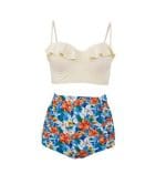 Maillot de Bain Vintage Volant Blanc Tropique - Louise Vintage