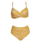 Maillot de Bain Vintage Volant Fleurs Jaune - Louise Vintage