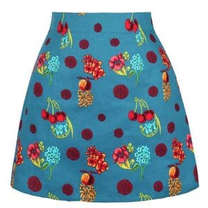 Mini Jupe Vintage Fleurs Cerises - Louise Vintage