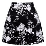 Mini Jupe Vintage Noir Fleurs - Louise Vintage