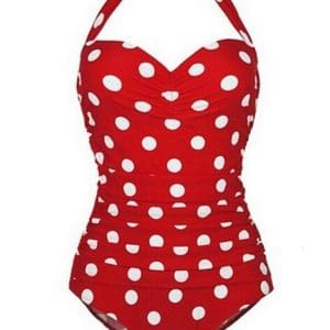 Monokini Rouge Rétro Pois - Louise Vintage