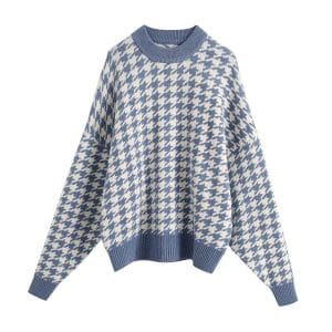 Pull Blanc Bleu Vintage - Louise Vintage