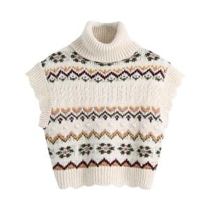 Pull Col Montant Vintage Sans Manche - Louise Vintage