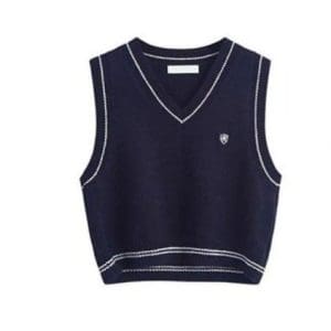 Pull Sans Manche Col V Vintage - Louise Vintage