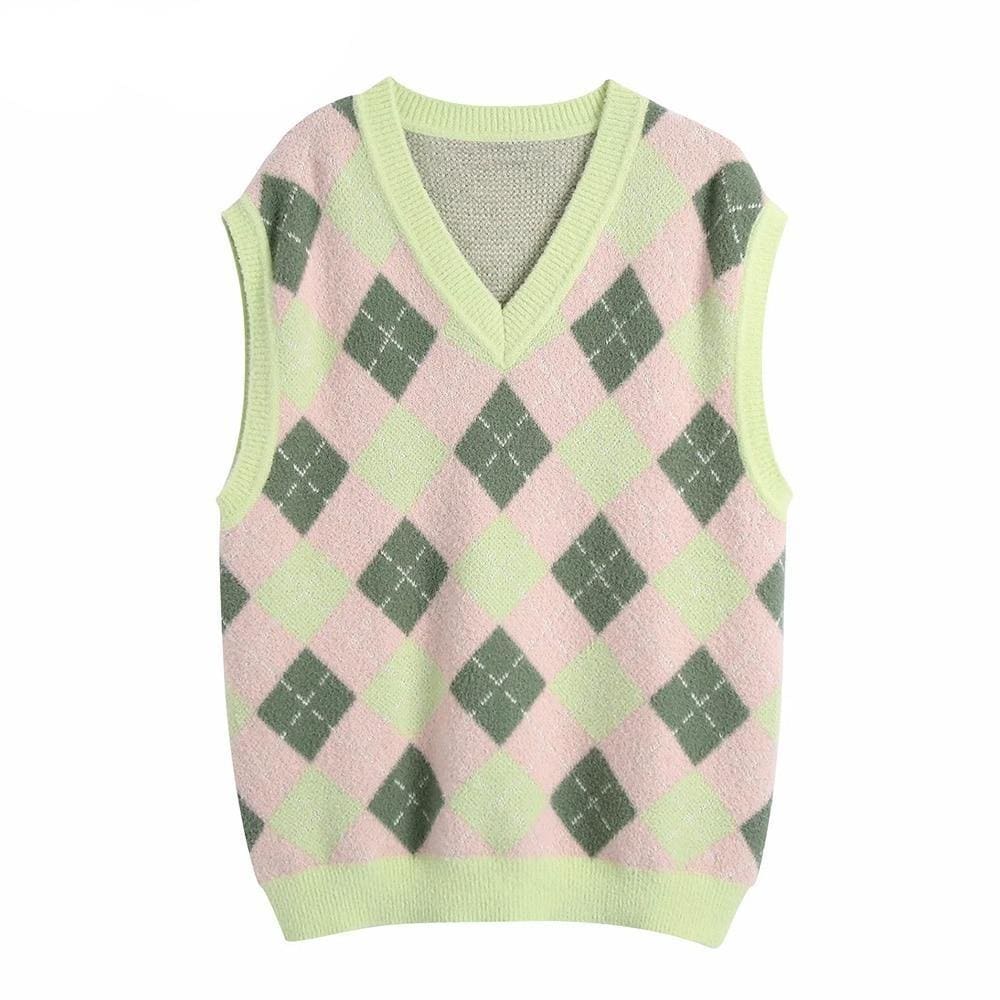 Pull Sans Manche Vintage Jacquard - Louise Vintage