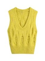 Pull Sans Manche Vintage Jaune - Louise Vintage