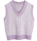 Pull Sans Manche Vintage Preppy Violet - Louise Vintage