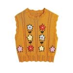 Pull Tricot avec Fleurs Vintage - Louise Vintage