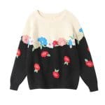 Pull Tricot Fleurs Vintage - Louise Vintage