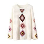 Pull Tricoté Main Vintage Blanc - Louise Vintage