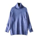 Pull Vintage Ample Col Roulé Bleu - Louise Vintage