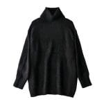 Pull Vintage Ample Col Roulé Noir - Louise Vintage