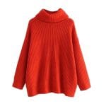 Pull Vintage Ample Col Roulé Rouge - Louise Vintage